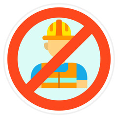 Wall Mural - No Child Labor Sticker Icon