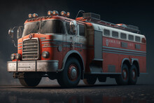 Fire Truck, Created By A Neural Network, Generative AI Technology