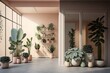 © GrayFrog - Classical Minimalistic Pink Nook with Green Plants