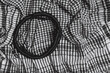 Realistic illustration background texture, pattern. Wool scarf, like Yasser Arafat. The Palestinian keffiyeh is a black and white checkered scarf that is usually worn around the neck or head.