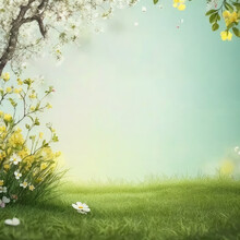Spring Nature Bright Background Texture With Empty Copy Space For Text - Spring Backgrounds Series - Summer Background Concept Wallpaper Created With Generative AI Technology