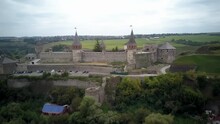 Flying Over The Old Beautiful Castle Kamenetz Podolsk