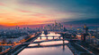 © Anselm - View over River Main and and the City Frankfurt at Sunset