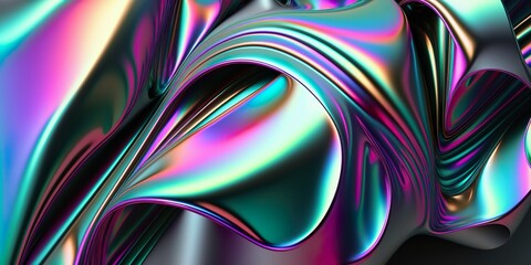 Wall Mural - Holographic Foil - Abstract Background - Texture - Generative AI