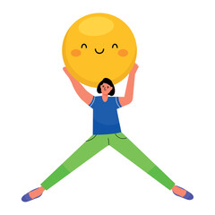 Wall Mural - woman with smile emoji