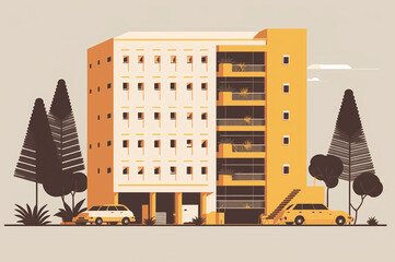 Illustration about a apartment building