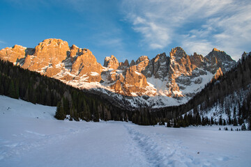 Wall Mural - Winter landscape of Val Venegia