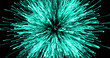 Image of green fireworks exploding on black background
