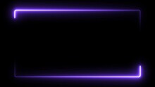 Neon Glowing Frame Background. Lasers Are Blue. Repetitive Motion Animation, With Neon Lights Shrinking And Expanding. Isolated On Black. 4K Graphic Animation Video