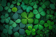 St patricks day lucky four leaf clover background. Generative ai