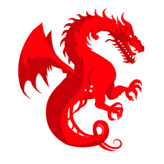 Wall Mural - red dragon vector