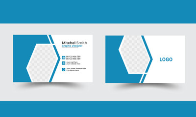 Modern Simple and Creative landscape orientation business card template