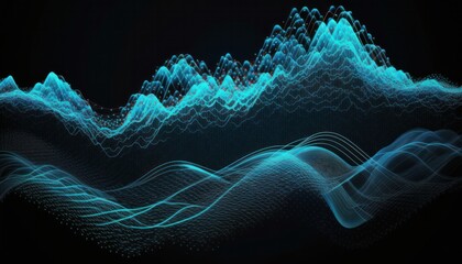 cyber big data flow with blockchain data fields and blue network line connect stream - generative ai
