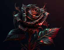 Dark Roses With Red Accents