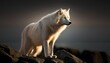 © Get Stock - Beautiful Artistic Designer Cinematic Portrait of a Arctic Wolf Animal in its Natural Habitat: Celebrating Cute Creatures, Wildlife, Biology, Nature, and Biodiversity (generative AI