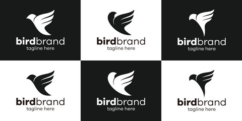Wall Mural - logo design set bird icon vector illustration inspiration
