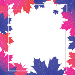 Wall Mural - png. flat design autumn frame isolated on transparent background. png illustration