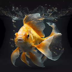 Wall Mural - goldfish in aquarium, generative AI