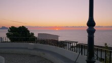 Sunrise In A Square In Altea, Costa Blanca, Alicante, Spain, Mediterranean Sea