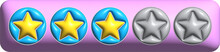 3d Three Star Rating In The Pink Rectangle Background