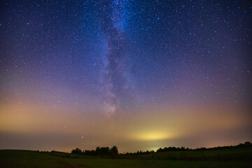 Wall Mural - Dreamy landscape of Milky way galaxy. Amazing background of night sky