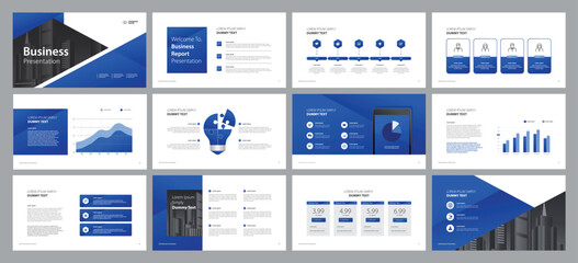 Wall Mural - business presentation template design backgrounds and page layout design for brochure, book, magazine, annual report and company profile, with info graphic elements graph design concept