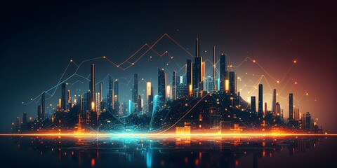 Smart city and big data connection technology concept,Created using generative AI tools