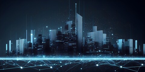 Smart city and big data connection technology concept,Created using generative AI tools