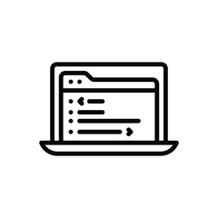 Black line icon for code