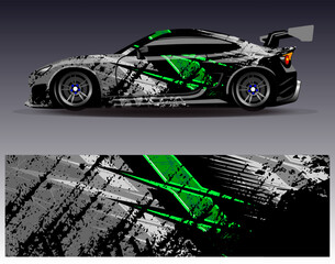 Car wrap design vector. Graphic abstract stripe racing background kit designs for wrap vehicle  race car  rally  adventure and livery