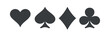 A set of card suits. A symbol of a deck of playing cards or gambling games (poker, bridge). Four card suits: spades, hearts, diamonds and clubs.