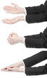 © Илья Подопригоров - Collage female caucasian hands in black and white office clothes isolated white background. Set business woman hands showing different gestures. Office Style