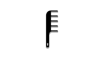 Poster - Black Hairbrush icon isolated on white background. Comb hair sign. Barber symbol. 4K Video motion graphic animation