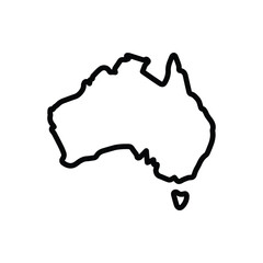 Wall Mural - black line icon for aus map