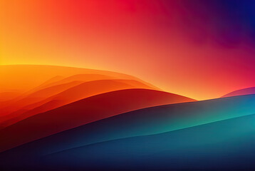 Canvas Print - Gradient colorful background image, generative ai