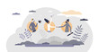 © VectorMine - Users as social member group with clients and customers tiny persons concept, transparent background.Business communication with workers and employees illustration.
