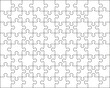 Illustration of big white puzzle, separate parts	