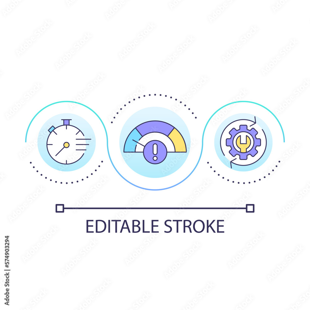 Recovery Column Column Process Symbol Fast system recovery loop concept icon. Continuous operation. Technical ...