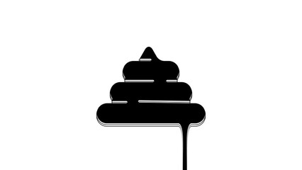 Sticker - Black Shit icon isolated on white background. 4K Video motion graphic animation