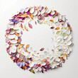 Flower petals surround an empty circle space with generative AI