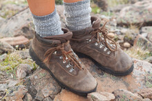 Old Leather Hiking Boots