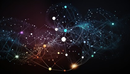 Leinwandbilder - Communication network concept. AI