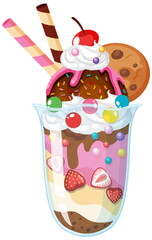 Sticker - Ice cream sundae served in a glass