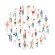 © Oksana_Latysheva - Different People silhouette vector set. City crowd. Male and female flat characters isolated on white background.