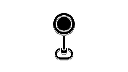 Sticker - Black Road traffic sign. Signpost icon isolated on white background. Pointer symbol. Isolated street information sign. Direction sign. 4K Video motion graphic animation