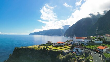 Sticker - Aerial view of Seixal coastline in Madeira, Portugal