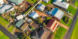 Fototapeta Miasto - Aerial view of Emu Bay homes in Kangaroo Island, South Australia