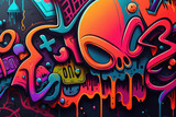 Fototapeta Fototapety dla młodzieży do pokoju - Abstract Neon Graffiti Wallpaper