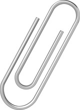 Paper Clips Clamp. Colour Cartoon Office Paperclip. Paper Clip Icon Attached Attach Document Or File.