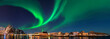 Nordlicht in  Norwegen Svolvaer Panorama